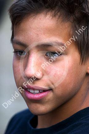 Portrait of hispanic teen boy.