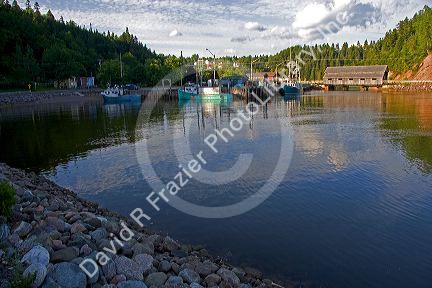 High tide at the Bay of Fundy at St. Martins, New Brunswick, Canada.