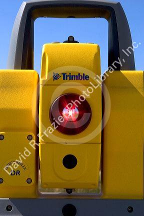 Laser transit in use.
