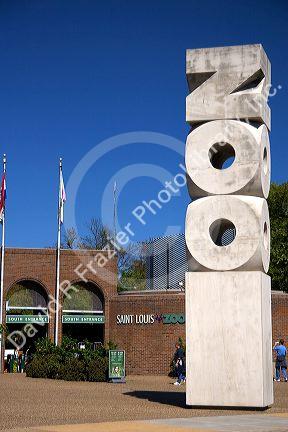 The south entrance to the St. Louis Zoo, Missouri.