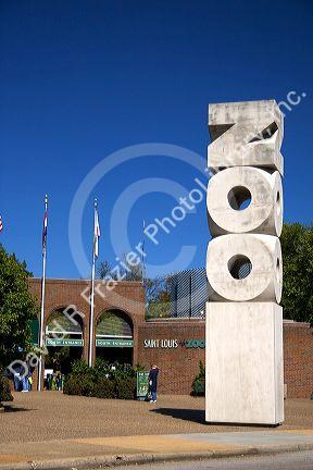 The south entrance to the St. Louis Zoo, Missouri.