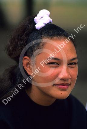 Portrait of a Polynesian teen girl.