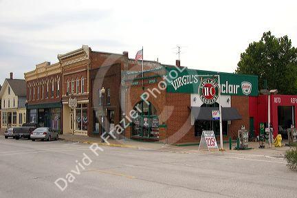 Virgils Sinclair old fashioned gas station at West Branch, Iowa. The birthplace of Herbert Hoover.