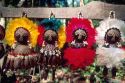 Four colorful amazon indian dolls in Manaus Brazil.