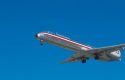 American Airlines MD-80 in flight.