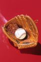 Baseball and baseball glove.