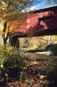Queen Post Bridge, a covered bridge in North Field Falls, Vermont.