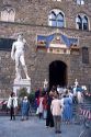 Michale Angelo's statue of David outside the Palazzo Vecchio in Florence, Italy.