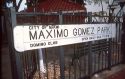 Signage for Gomez Park domino club in Little Havana, Miami, Florida.