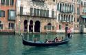 Romantic gondola ride in Venice, Italy.