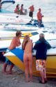 Thong bikini and boaters at Lake Havasu, Arizona.