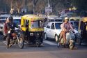 Traffic in New Delhi, India.