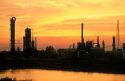 Oil refinery at sunset in Texas City, Texas.