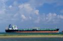 Oil tanker in Galveston Bay, Texas.