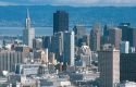 Downtown San Francisco, California.  City Hall dome in center in this view from twin peaks.