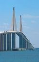 Sunshine skyway suspension bridge over Tampa Bay, Florida.