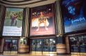 Spanish language movie posters at a theater on Gran Via in Madrid, Spain.