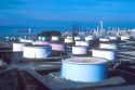 Fuel storage tanks at the Union Oil Refinery in Valejo, California.  San Francisco bay area.
