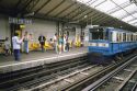 Metro stop in Paris, France.