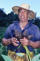 Taro root farmer in Maui, Hawaii.