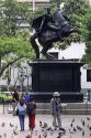 A statue of Simon Bolivar in Caracas, Venezuela.