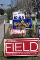 Politican candidate campaign signs in Boise, Idaho 2004.