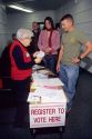 New voters registering at the polls in Boise, Idaho.