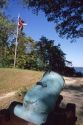 A French cannon on the battlefield at Yorktown, Virginia.