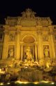 Trevi Fountain at night in Rome, Italy.