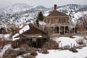 Mackay Mansion and an old decaying building in Virginia City, Nevada.