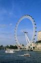 London Eye ferris wheel along the Thames River in London, England.