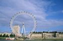 London Eye ferris wheel along the Thames River in London, England.