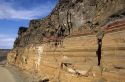 Stratified basalt along the Snake River south of Boise, Idaho.