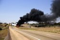 An automobile accident on Interstate 40 east of Moriarty, New Mexico.