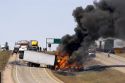 An automobile accident on Interstate 40 east of Moriarty, New Mexico.