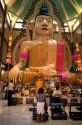A budda statue at the Temple of 1000 Lights in Singapore.
