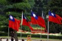 Taiwan flags flying at Chiang Kai-Shek Memorial in Taipei, Taiwan.