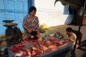 An open air butcher shop in Saigon, Vietnam.