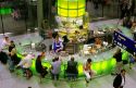 Passengers drink at a bar in the airport terminal, Cologne, Germany.