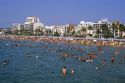 Beach scene at Sitges, Spain.