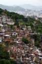 Hillside favela in Rio de Janeiro, Brazil. These slums are home to thousands of poor people squatting on the public land.