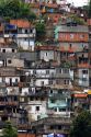 Hillside favela in Rio de Janeiro, Brazil. These slums are home to thousands of poor people squatting on public land.