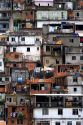 Hillside favela in Rio de Janeiro, Brazil. These slums are home to thousands of poor people squatting on public land.