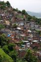 Hillside favela in Rio de Janeiro, Brazil. These slums are home to thousands of poor people squatting on public land.