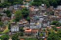 Hillside favela in Rio de Janeiro, Brazil. These slums are home to thousands of poor people squatting on public land.