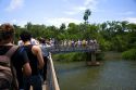 Tourists on a catwalk  at Iguazu Falls, Argentina.