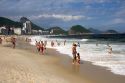 Visitors at the Copacabana Beach in Rio de Janeiro, Brazil.
