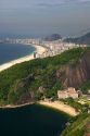 View of Rio de Janeiro and Copacabana Beach from Sugarloaf Peak, Brazil.