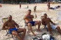 Men at the Copacabana Beach in Rio de Janeiro, Brazil.