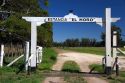 Entrance to an estancia ranch on the pompas of Argentina north of Neccochea.